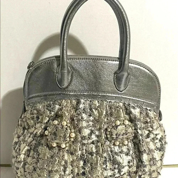 Moschino beige/grey woven satchel handbag - Picture 12 of 14